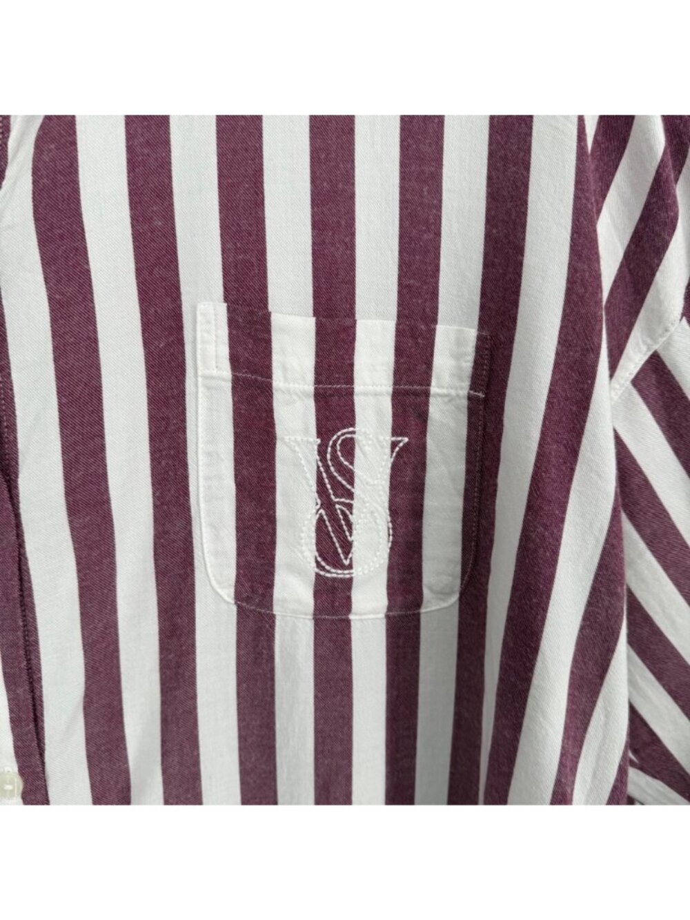 Victorias Secret Striped Pajama Shirt and Pant Set Size XL Purple White Soft - Picture 4 of 16